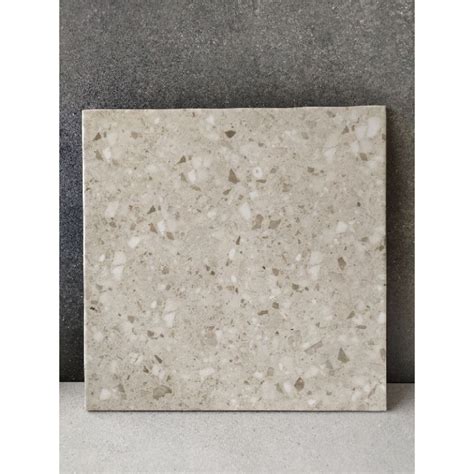 Jual Keramik LANTAI 40x40 TERAZO CREAM BEIGE ABU GREY GLOSSY MULIA