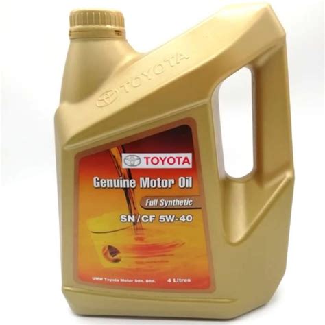 Toyota Fully Synthetic Sn Cf W Genuine Engine Oil Liter Shopee