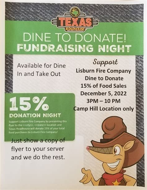 Dine To Donate Texas Roadhouse Lisburn Community Fire Company