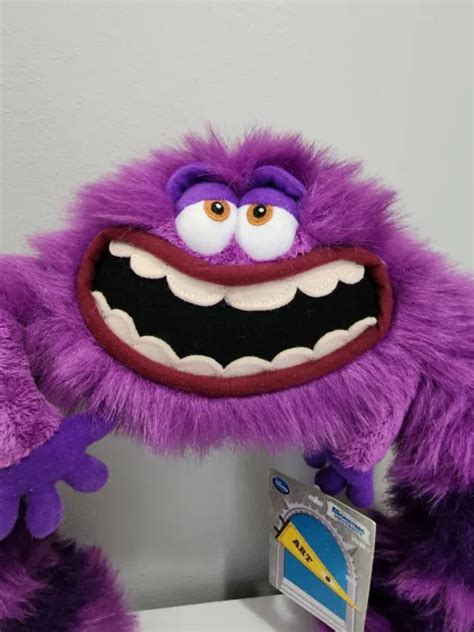 DISNEY STORE MONSTERS Inc University Art Purple Plush Stuffed Bendable