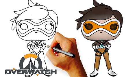 How To Draw Chibi Tracer Overwatch Kids Art Lesson Youtube