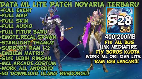 Data Ml Lite Mb Terbaru Patch Novaria Data Ml Lite Terbaru No Bug