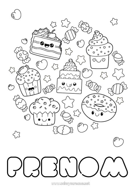 Kawaii Coloriages Personnalisables Gratuits Imprimer Page