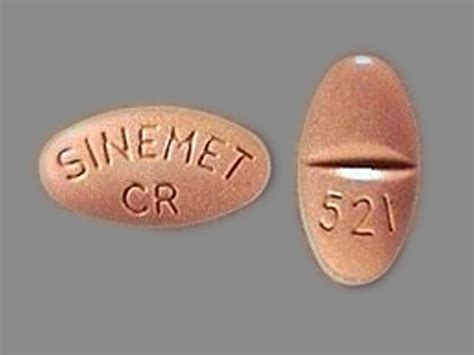 Pill Finder Sinemet Cr Peach Elliptical Oval Medicine