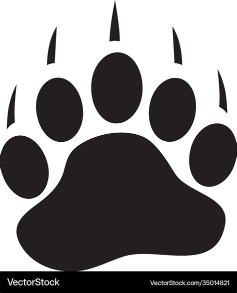 Bear paw print Royalty Free Vector Image - VectorStock