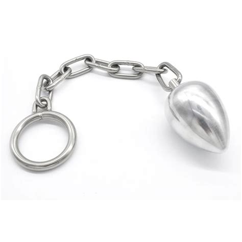 Stainless Steel Long Chain Big Anal Ball Expander Butt Plug Cock Ring