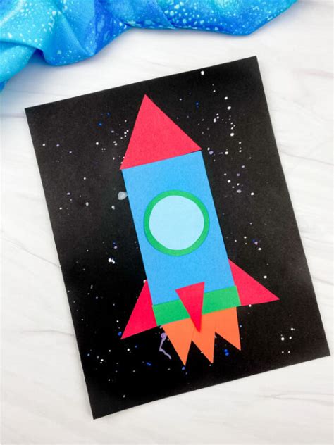 Shape Rocket Craft For Kids Free Template