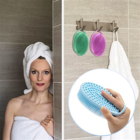 Mua 3 Pack Silicone Body Scrubber Exfoliating Body Scrubber Soft