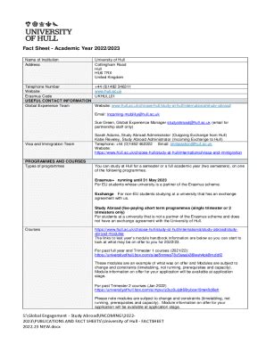 Fillable Online Erasmus Institutional Information Sheet Fax Email Print