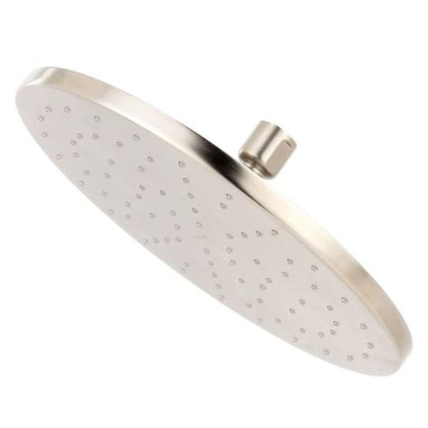 KOHLER 1-Spray 10 in. Single Ceiling Mount Fixed Rain Shower Head in Brushed Nickel K-13689-BN ...