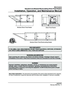 Fillable Online Installation And Service Manual Direct Fired Make Up