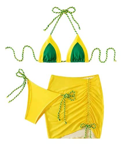 Conjunto De Bikini De Tres Piezas Traje Baño Sexy For Mujer Cuotas