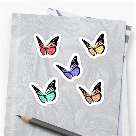 Cute Colorful Butterflies Sticker By Ossiesh Redbubble