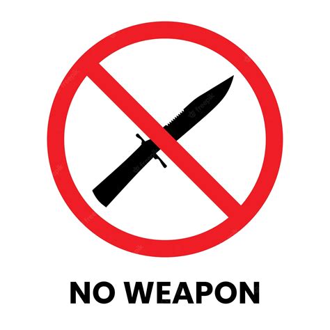 Premium Vector No Sharp Weapon Sign Sticker With Text Inscription On