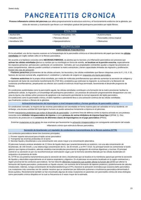 Pancreatitis crónico Sweet Study uDocz