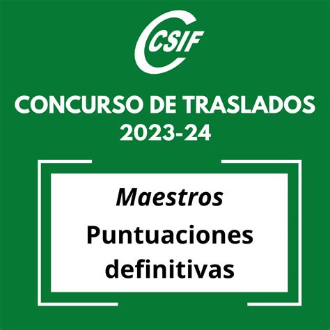 Csif Concurso Traslados Listados Definitivos De