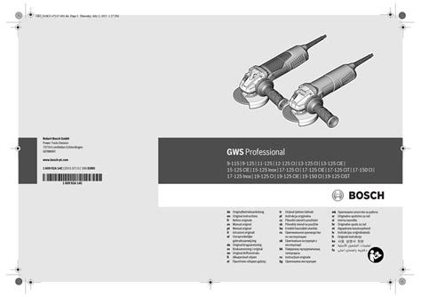 Bosch Professional Gws Ci Original Instructions Manual Pdf