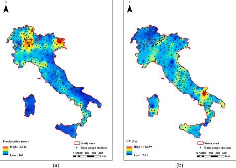 Spatial Distribution Map Of Mean Annual Precipitation A And Download Scientific Diagram