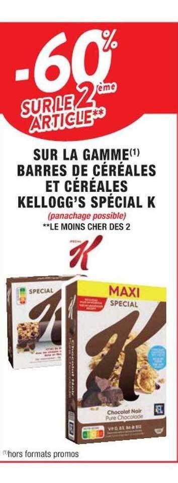 Promo La gamme barres de céréales et céréales kellogg s spécial k chez Cora