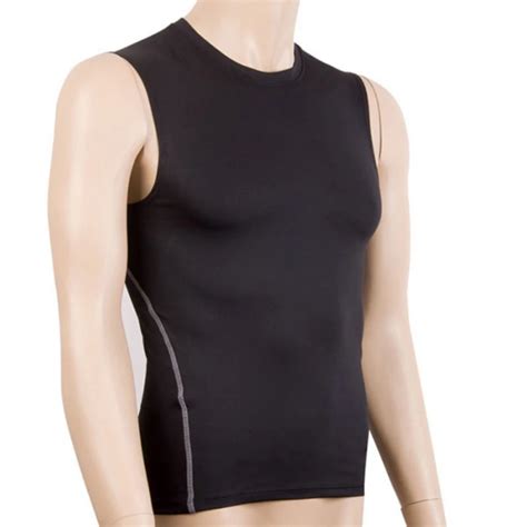 Men Sleeveless Sports Tight Vest Sports Running Fitness Gym Base Layer