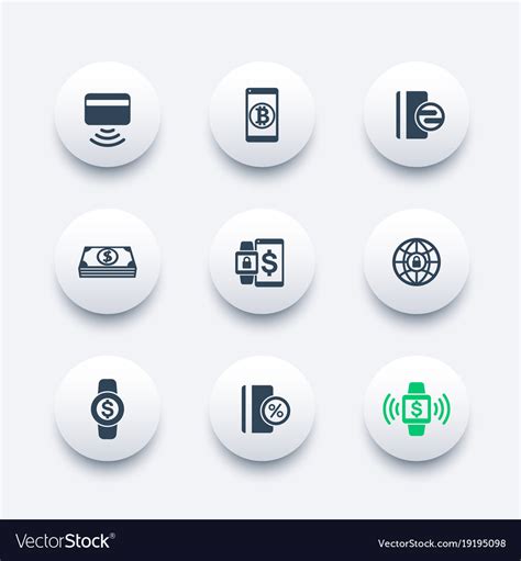 Modern payment methods icons Royalty Free Vector Image