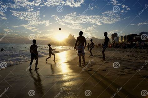 Rio Beach Football Brazilians Playing Altinho Editorial Image Image