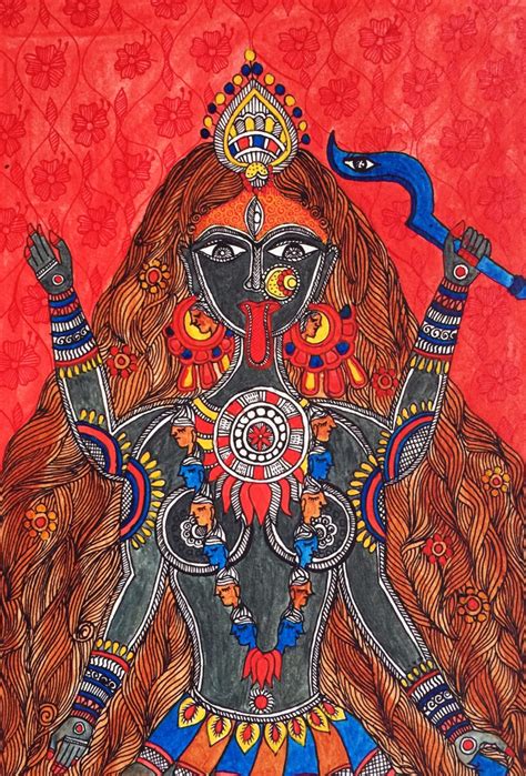 Goddess Kali on Watercolor Paper-relgious Indian Art - Etsy