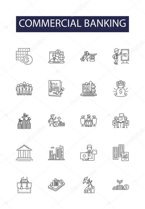 Banca Comercial L Nea Vectorial Iconos Y Signos Banco Banco