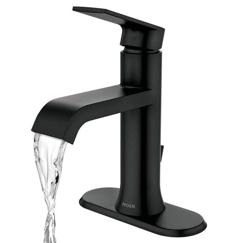 MOEN Genta Single Handle Single Hole Bathroom Faucet In Matte Black