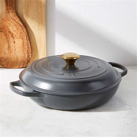 Le Creuset Signature 3 5 Qt Graphite Grey Enameled Cast Iron Braiser