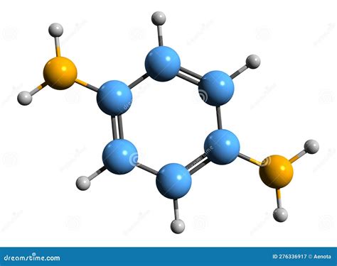 3D Image of P-Phenylenediamine Skeletal Formula Stock Illustration ...