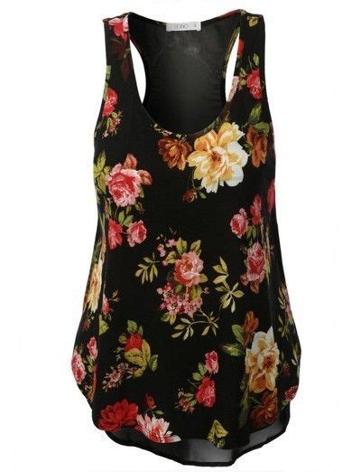 Womens Black Floral Chiffon Tank Top Blouse Sandm Ebay Black Floral