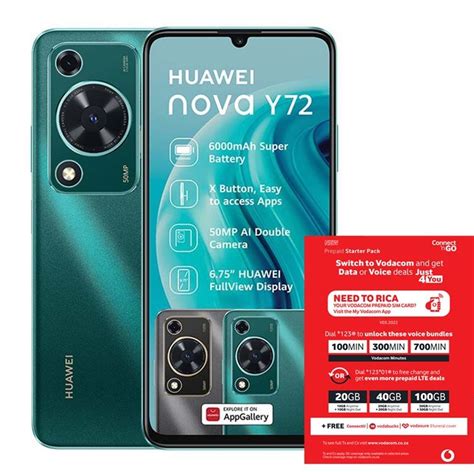 Huawei Nova Y72 128gb Dual Sim Green Vodacom Sim Card Pack Shop Today Get It Tomorrow