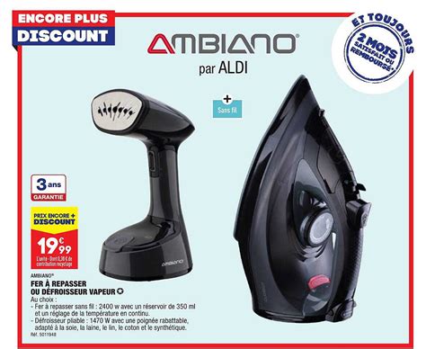 Promo Fer Repasser Ou D Froisseur Vapeur Ambiano Chez Aldi