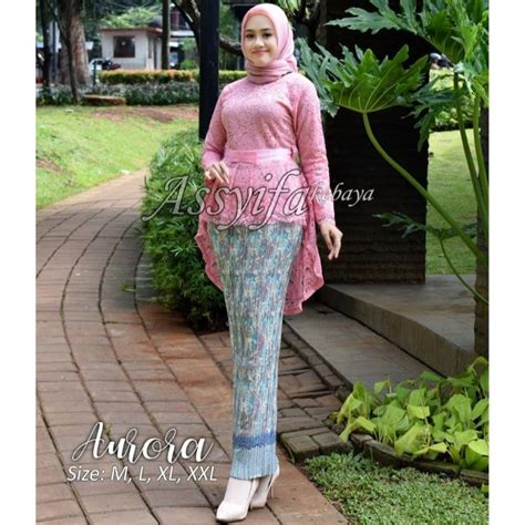 Jual Setelan Kebaya Aurora Brokat Modern Terlaris Outfit Kondangan