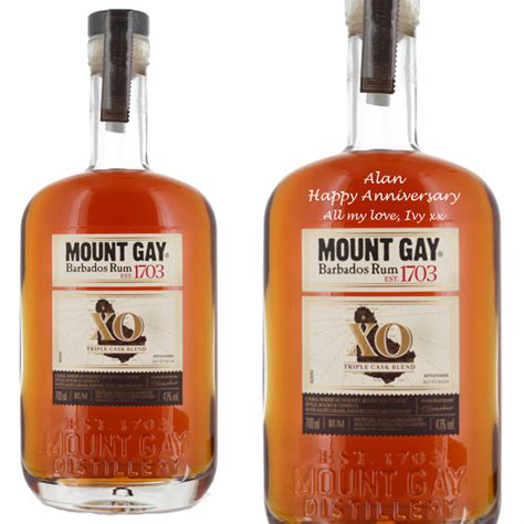 Personalised Mount Gay Extra Old Rum 70cl Prestige Drinks