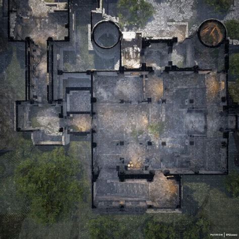 OC Ruined Castle Battlemap 48x48 Battlemaps Dungeon Maps