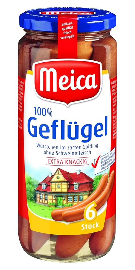 Meica Geflügel Würstchen 6 Stück 250 g Amazon de Lebensmittel