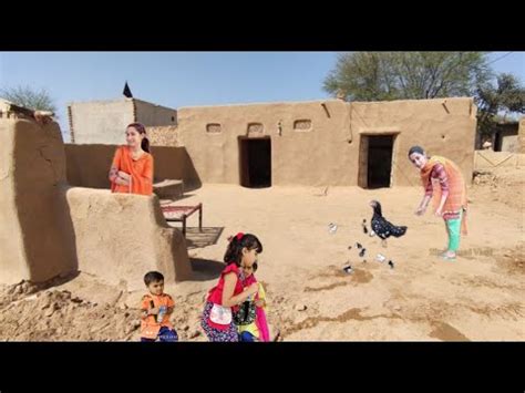 Peace Full Village Lifel Mud Houses Pure Village Life In Desert