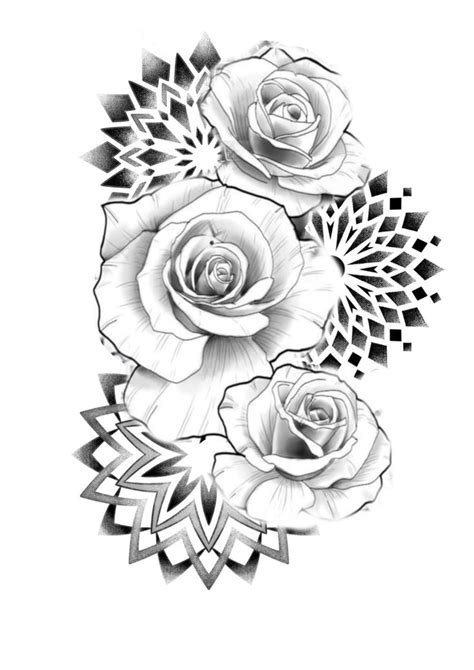 Roses Mandalas Floral Tattoo Design Flower Tattoo Sleeve Rare Tattoos