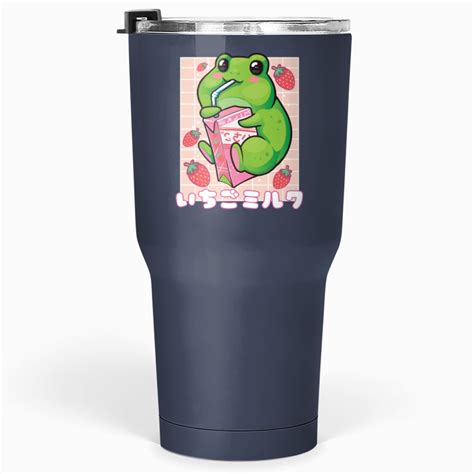 Kawaii Strawberry Milk Frog Aesthetic Vaporwave Pastel Goth Tumblers