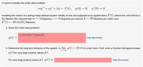 Solved Consider The Initial Value Problem My Cy Ky Chegg