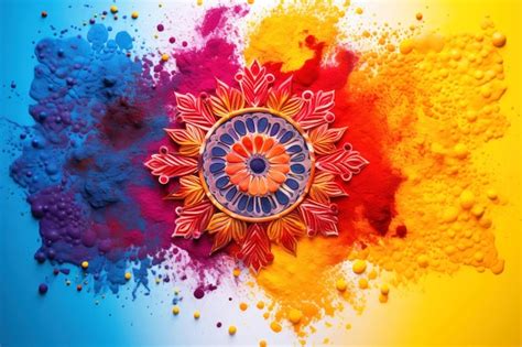 Premium Photo Abstract Colorful Happy Holi Background With Vibrant Powder