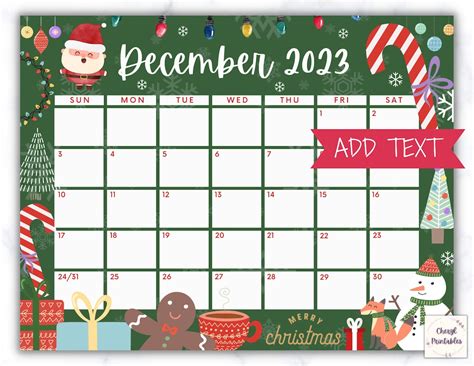 PRINTABLE December Calendar Christmas Calendar Holiday - Etsy