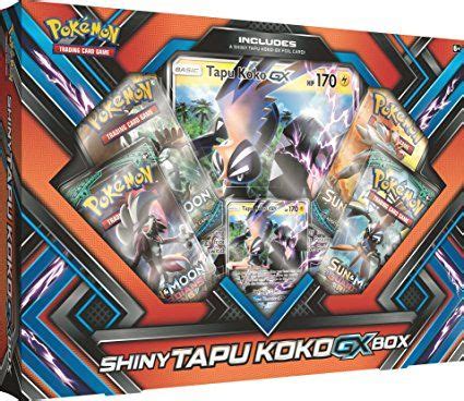 Pokemon TCG: Sun & Moon Guardians Rising Shiny Tapu KokoGX Box Featuring An Oversize Tapu Koko ...