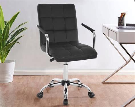 Amazon Mid Back Desk Chair Swivel Office Chair White Study