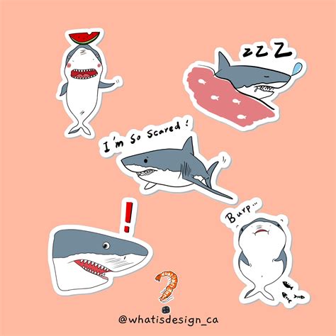 shark sticker gift pack shark die cut vinyl sticker shark stickers