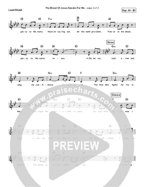 The Blood Of Jesus Speaks For Me Simplified Sheet Music Pdf Travis