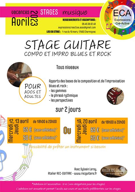 Stages Artistiques Chermignac Avril 2023 ECA