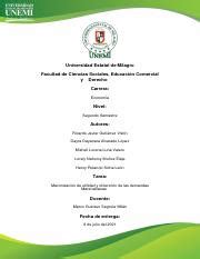 Tarea De Microeconom A Pdf Universidad Estatal De Milagro Facultad